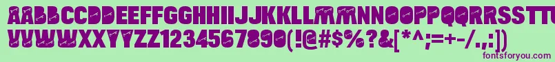 BulltoadkeyRegular Font – Purple Fonts on Green Background