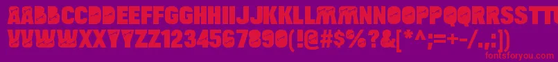 フォントBulltoadkeyRegular – 紫の背景に赤い文字