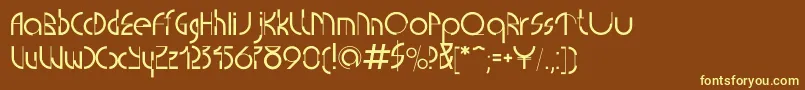 Currentc-fontti – keltaiset fontit ruskealla taustalla