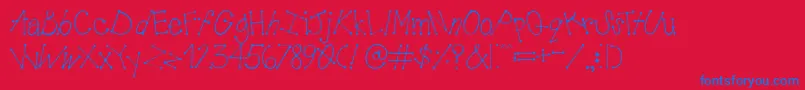 AustieBostMudPies Font – Blue Fonts on Red Background