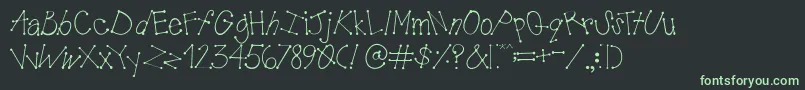 フォントAustieBostMudPies – 黒い背景に緑の文字