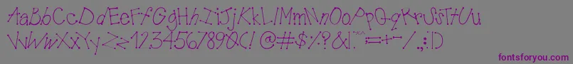 Шрифт AustieBostMudPies – фиолетовые шрифты на сером фоне