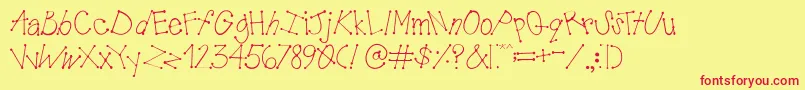 AustieBostMudPies Font – Red Fonts on Yellow Background