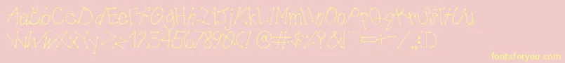 AustieBostMudPies Font – Yellow Fonts on Pink Background