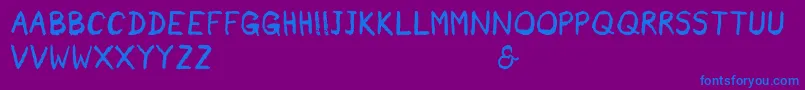 フォントRainneer – 紫色の背景に青い文字
