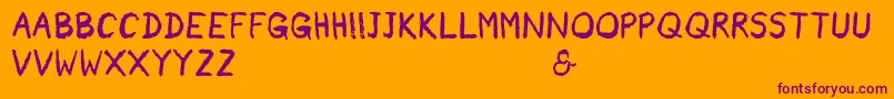 Rainneer-Schriftart – Violette Schriften auf orangefarbenem Hintergrund