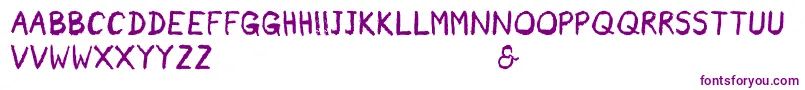 Rainneer-fontti – violetit fontit valkoisella taustalla