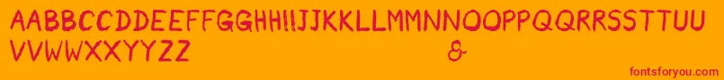 Rainneer Font – Red Fonts on Orange Background