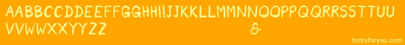 Rainneer Font – Yellow Fonts on Orange Background