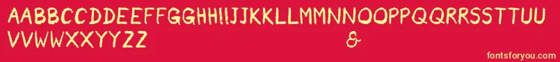 Rainneer-fontti – keltaiset fontit punaisella taustalla