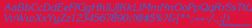 IntuitionSsiItalic Font – Blue Fonts on Red Background