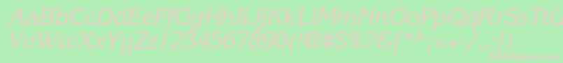 Fonte IntuitionSsiItalic – fontes rosa em um fundo verde