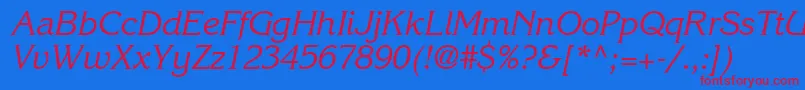 IntuitionSsiItalic-fontti – punaiset fontit sinisellä taustalla
