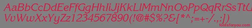 IntuitionSsiItalic Font – Red Fonts on Gray Background