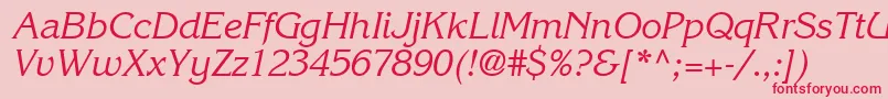 フォントIntuitionSsiItalic – ピンクの背景に赤い文字