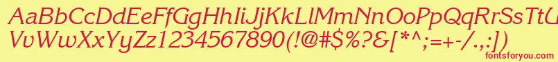 IntuitionSsiItalic-fontti – punaiset fontit keltaisella taustalla