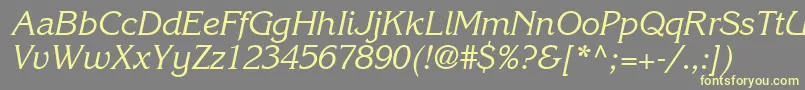 IntuitionSsiItalic-fontti – keltaiset fontit harmaalla taustalla