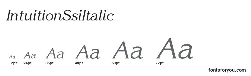 Размеры шрифта IntuitionSsiItalic