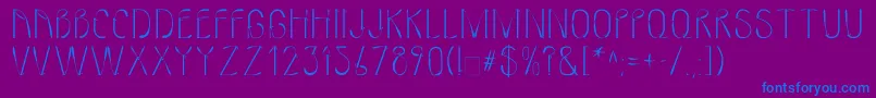 Fonte LinotypeMmistel – fontes azuis em um fundo violeta