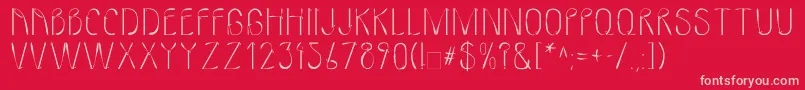 Fonte LinotypeMmistel – fontes rosa em um fundo vermelho