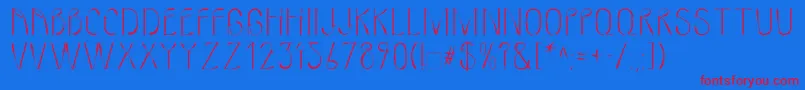 LinotypeMmistel Font – Red Fonts on Blue Background