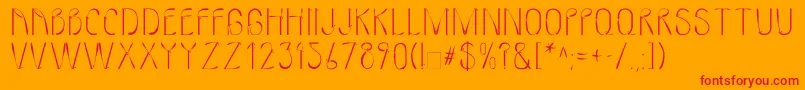 LinotypeMmistel Font – Red Fonts on Orange Background