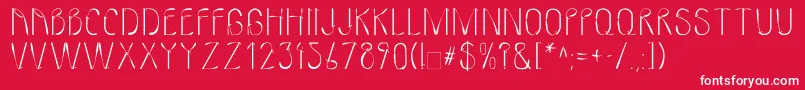 LinotypeMmistel-Schriftart – Weiße Schriften auf rotem Hintergrund