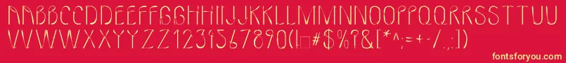 LinotypeMmistel Font – Yellow Fonts on Red Background