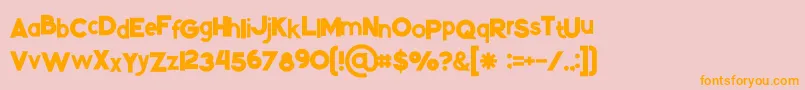 Kikoregular Font – Orange Fonts on Pink Background