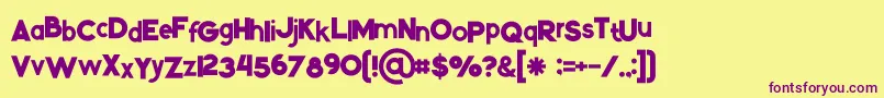 Kikoregular Font – Purple Fonts on Yellow Background
