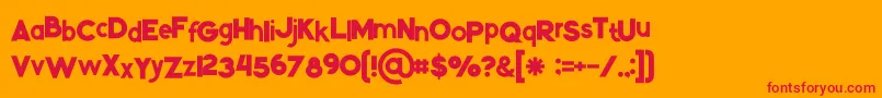 Kikoregular Font – Red Fonts on Orange Background