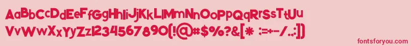 フォントKikoregular – ピンクの背景に赤い文字
