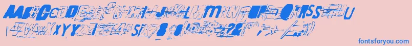フォントRandomChangeInMood – ピンクの背景に青い文字