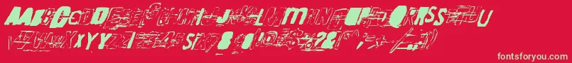 Czcionka RandomChangeInMood – zielone czcionki na czerwonym tle