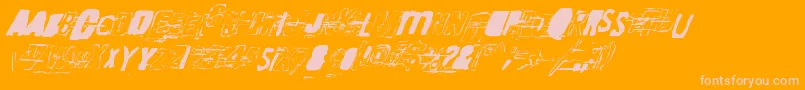 RandomChangeInMood-Schriftart – Rosa Schriften auf orangefarbenem Hintergrund