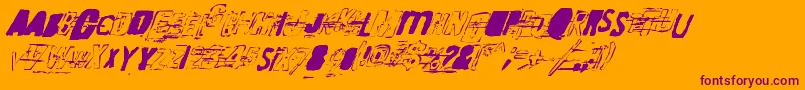 RandomChangeInMood-Schriftart – Violette Schriften auf orangefarbenem Hintergrund