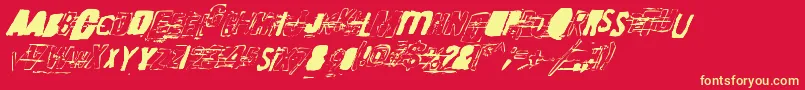 Шрифт RandomChangeInMood – жёлтые шрифты на красном фоне
