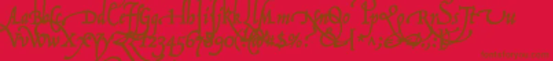 P22OperinaFiore Font – Brown Fonts on Red Background