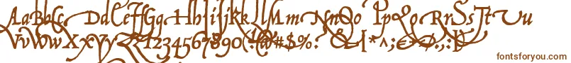 P22OperinaFiore-Schriftart – Braune Schriften auf weißem Hintergrund