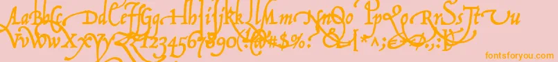 Czcionka P22OperinaFiore – pomarańczowe czcionki na różowym tle