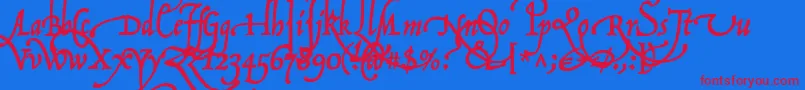 フォントP22OperinaFiore – 赤い文字の青い背景