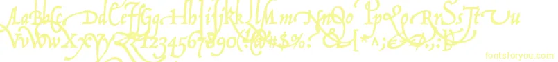 P22OperinaFiore-Schriftart – Gelbe Schriften auf weißem Hintergrund