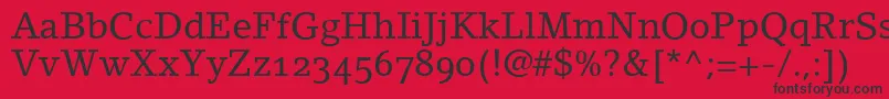 LinoletterRomanOldstyleFigures Font – Black Fonts on Red Background