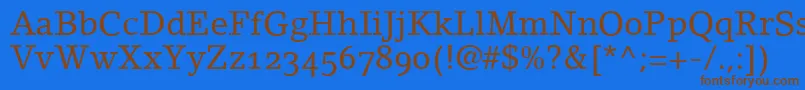 LinoletterRomanOldstyleFigures Font – Brown Fonts on Blue Background