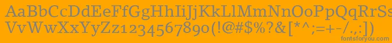 LinoletterRomanOldstyleFigures Font – Gray Fonts on Orange Background