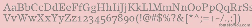 LinoletterRomanOldstyleFigures Font – Gray Fonts on Pink Background