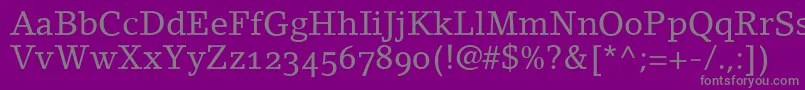 LinoletterRomanOldstyleFigures Font – Gray Fonts on Purple Background