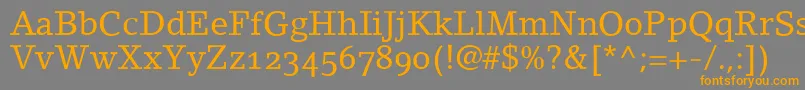 LinoletterRomanOldstyleFigures Font – Orange Fonts on Gray Background