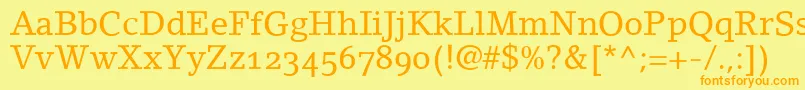 LinoletterRomanOldstyleFigures Font – Orange Fonts on Yellow Background