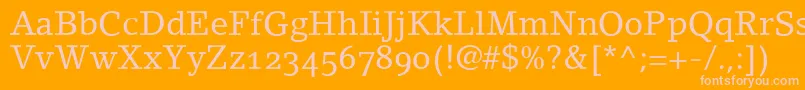 LinoletterRomanOldstyleFigures Font – Pink Fonts on Orange Background